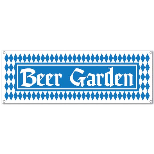 Beistle 5ft. Blue & White Beer Garden Sign Banner
